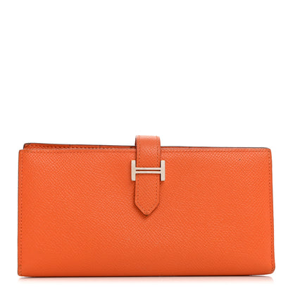 Hermes Epsom Bearn Gusset Wallet Orange 1 of 10