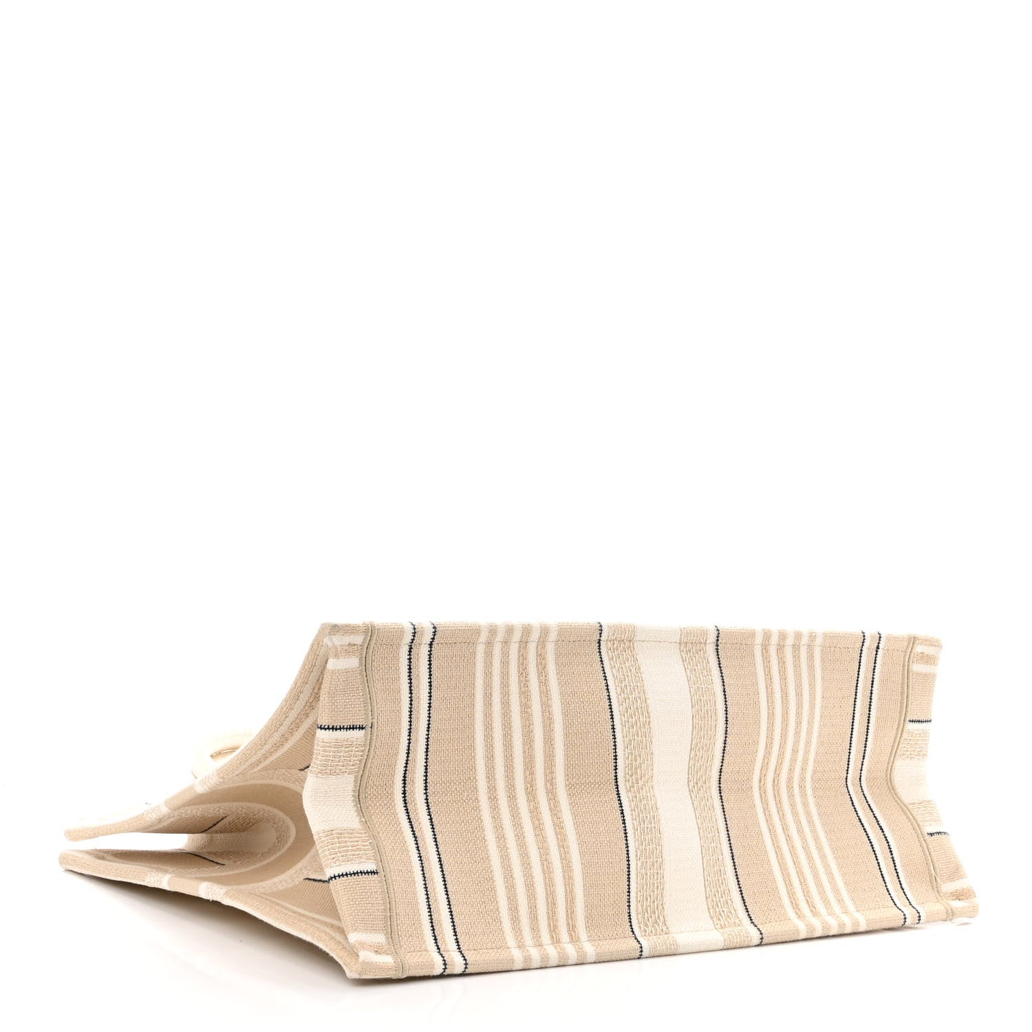 Christian Dior Canvas Embroidered Large Stripes Book Tote Beige 4 of 11