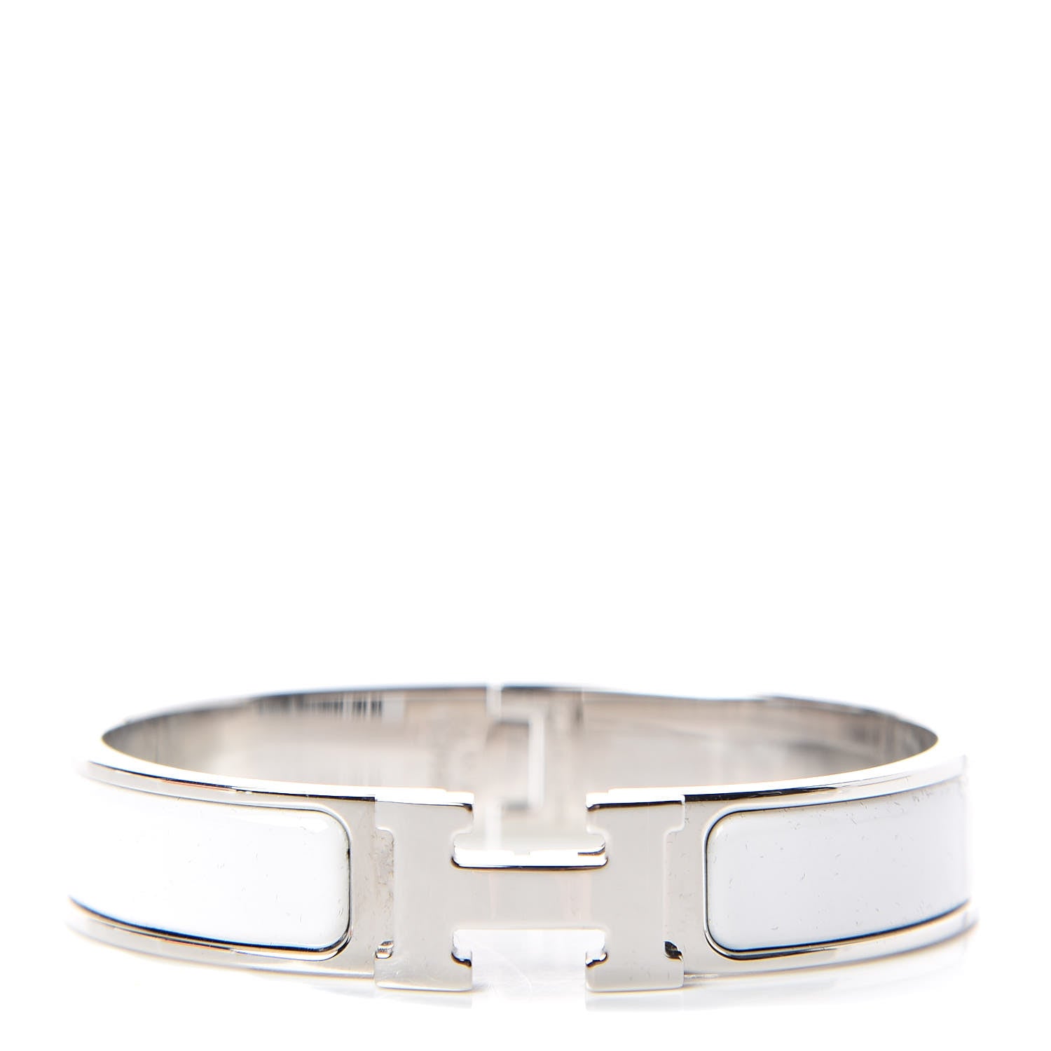 Hermes Enamel Narrow Clic Clac H Bracelet PM White 1 of 6