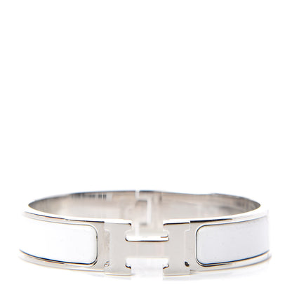 Hermes Enamel Narrow Clic Clac H Bracelet PM White 1 of 6