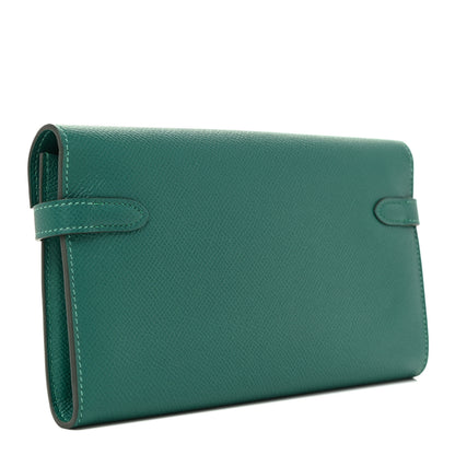 Hermes Epsom Kelly Longue Wallet Malachite 3 of 12