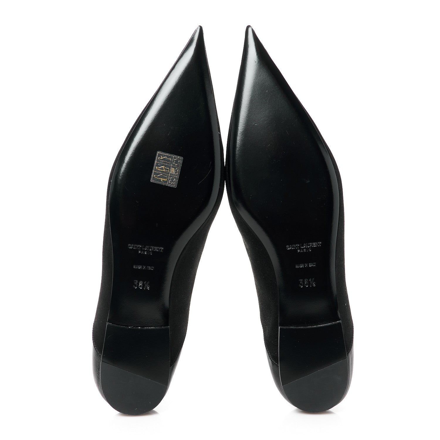 Saint Laurent Patent Smooth Lambskin Anais Slingback Flats 38.5 Black 5 of 9