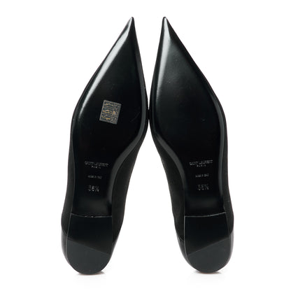 Saint Laurent Patent Smooth Lambskin Anais Slingback Flats 38.5 Black 5 of 9