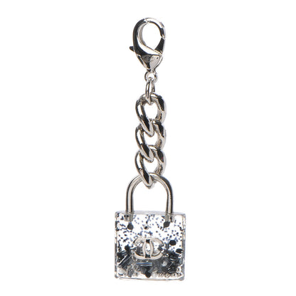 Chanel Resin CC Padlock Bag Charm Silver Transparent 1 of 4