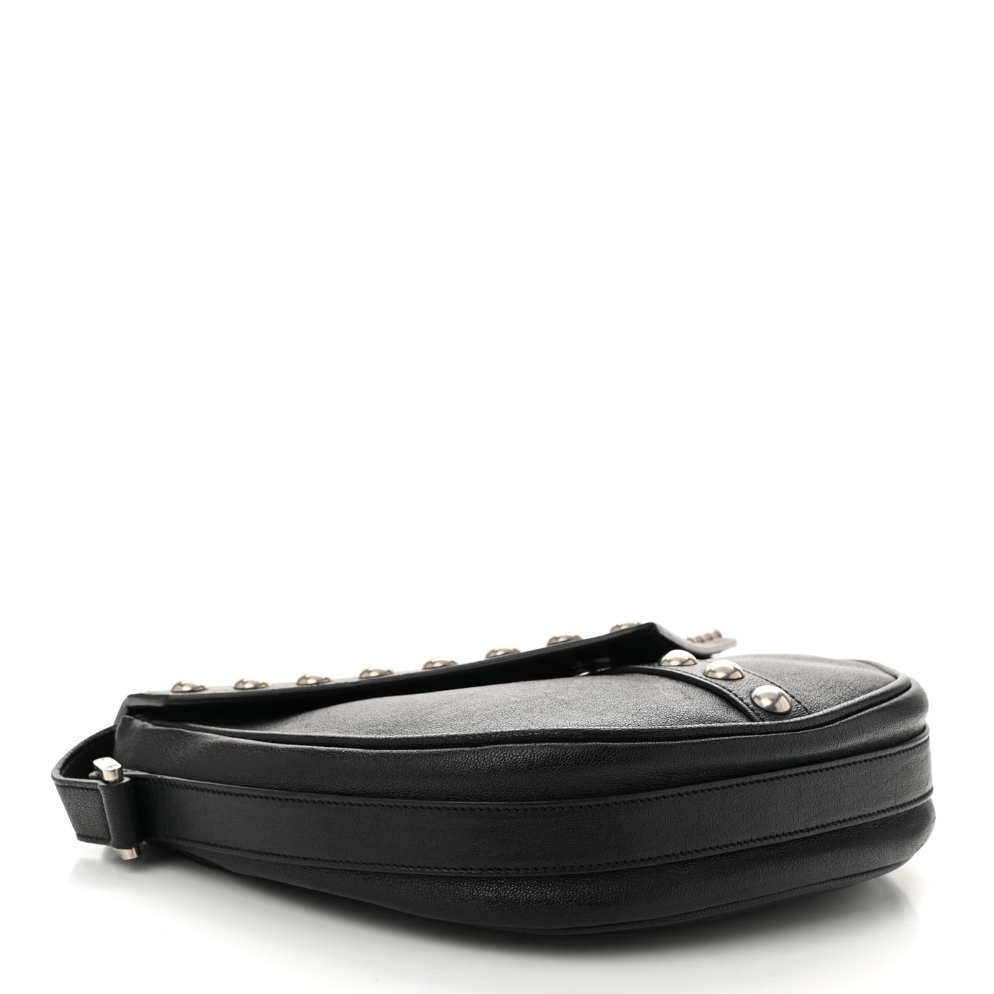 Calfskin Y Studs Crossbody Bag Black