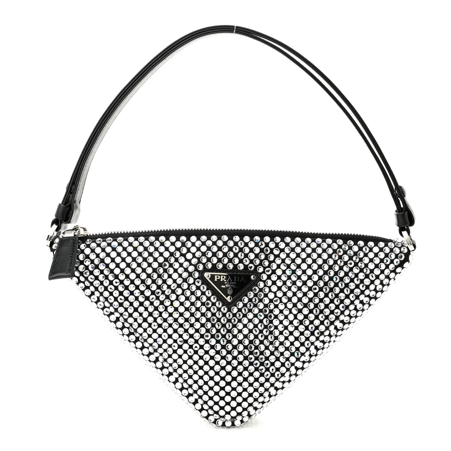 Prada Satin Crystal Triangle Pouch Cristal 1 of 11