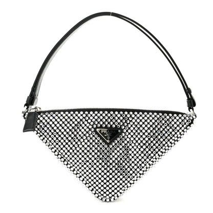 Prada Satin Crystal Triangle Pouch Cristal 1 of 11