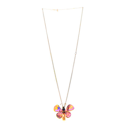 Chanel Pearl Gem CC Butterfly Necklace Gold Multicolor 4 of 7