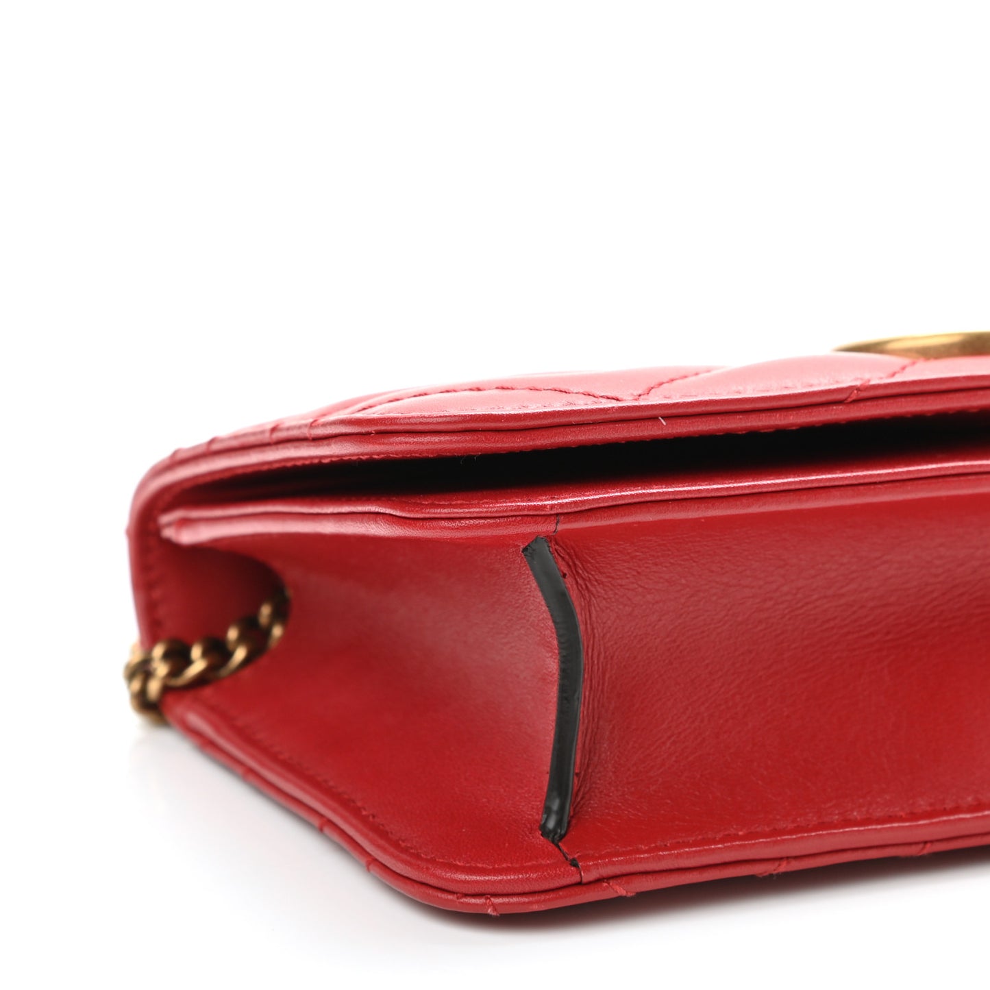 Calfskin Matelasse GG Marmont Mini Bag Hibiscus Red