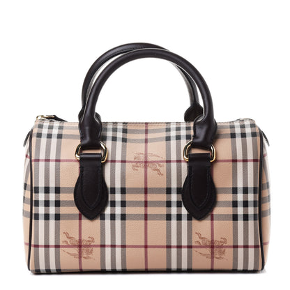 Burberry Haymarket Check Large Chester Bowling Bag Chocolate 1 of 4