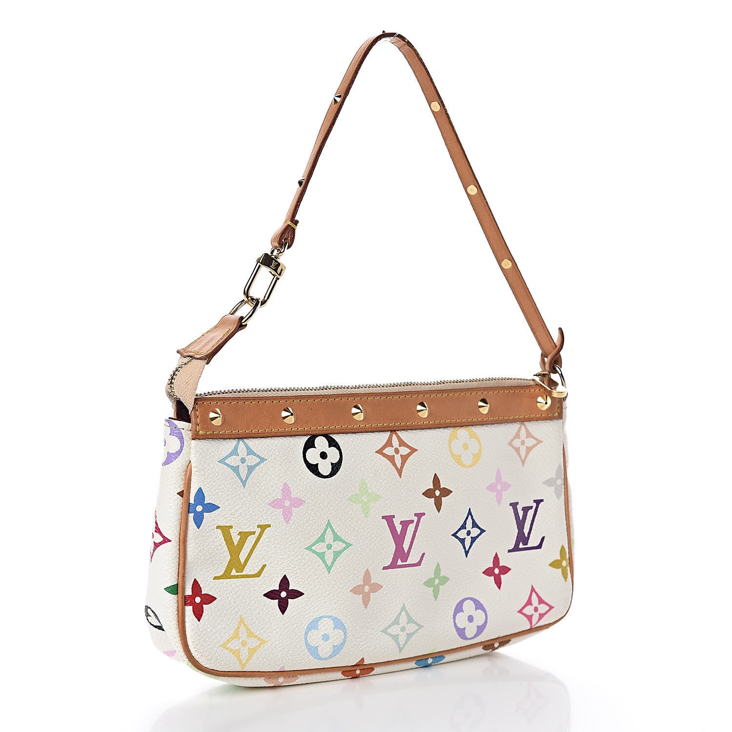 Louis Vuitton Monogram Multicolor Pochette Accessories White 3 of 10