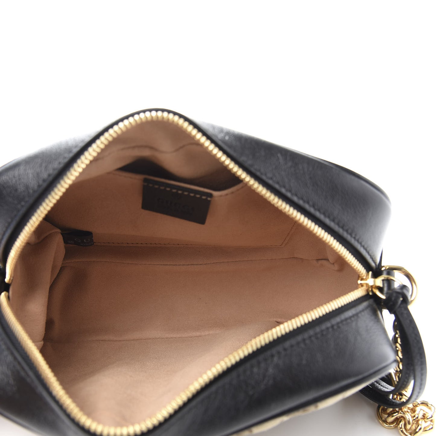 Monogram Matelasse Diagonal Small GG Marmont Chain Shoulder Bag Beige Black
