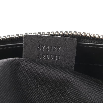 Gucci GG Supreme Monogram Appia Calfskin Web Flat Messenger Bag Black Grey 7 of 12