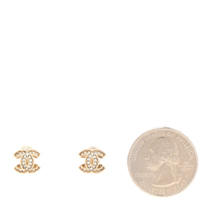 Chanel Crystal CC Earrings Gold 4 of 6