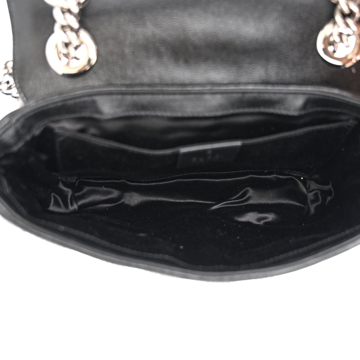 Sequin Matelasse Diagonal Mini GG Marmont Shoulder Bag Black