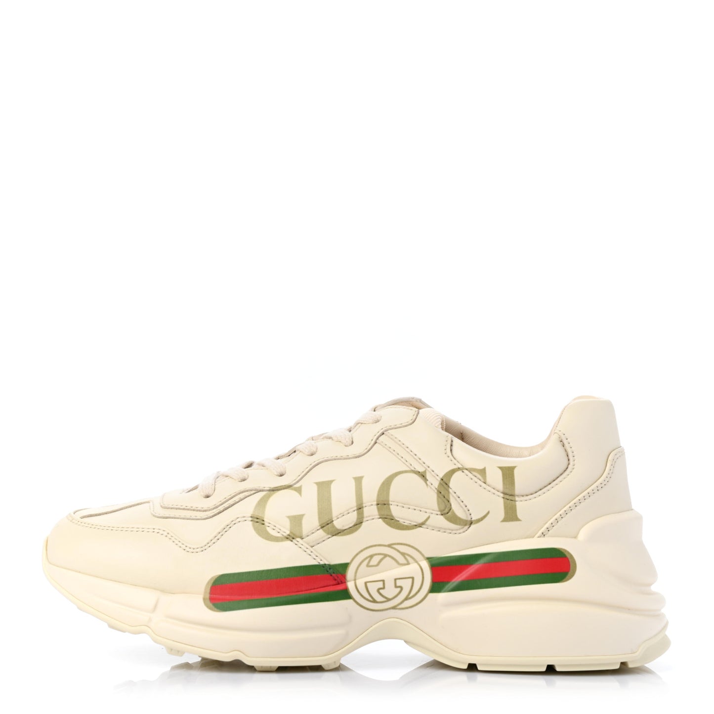 Calfskin Logo Womens Rhyton Sneakers 37 Ivory