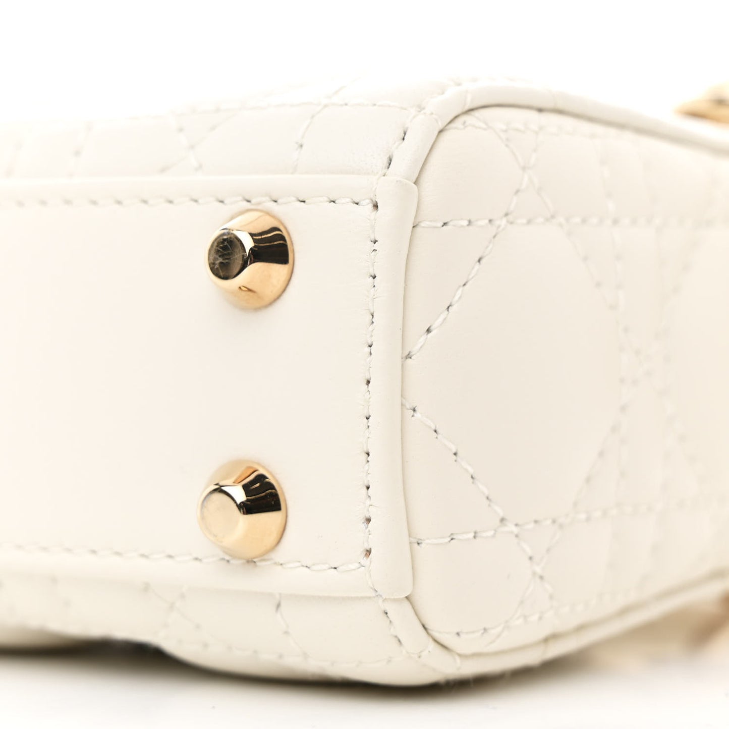 Lambskin Cannage Micro Lady Dior Latte