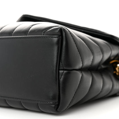 Saint Laurent Calfskin Y Quilted Monogram Small Loulou Chain Satchel Black 10 of 12