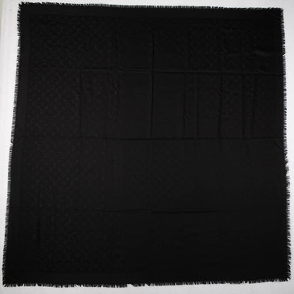 Louis Vuitton Silk Wool Monogram Shawl Black 3 of 5