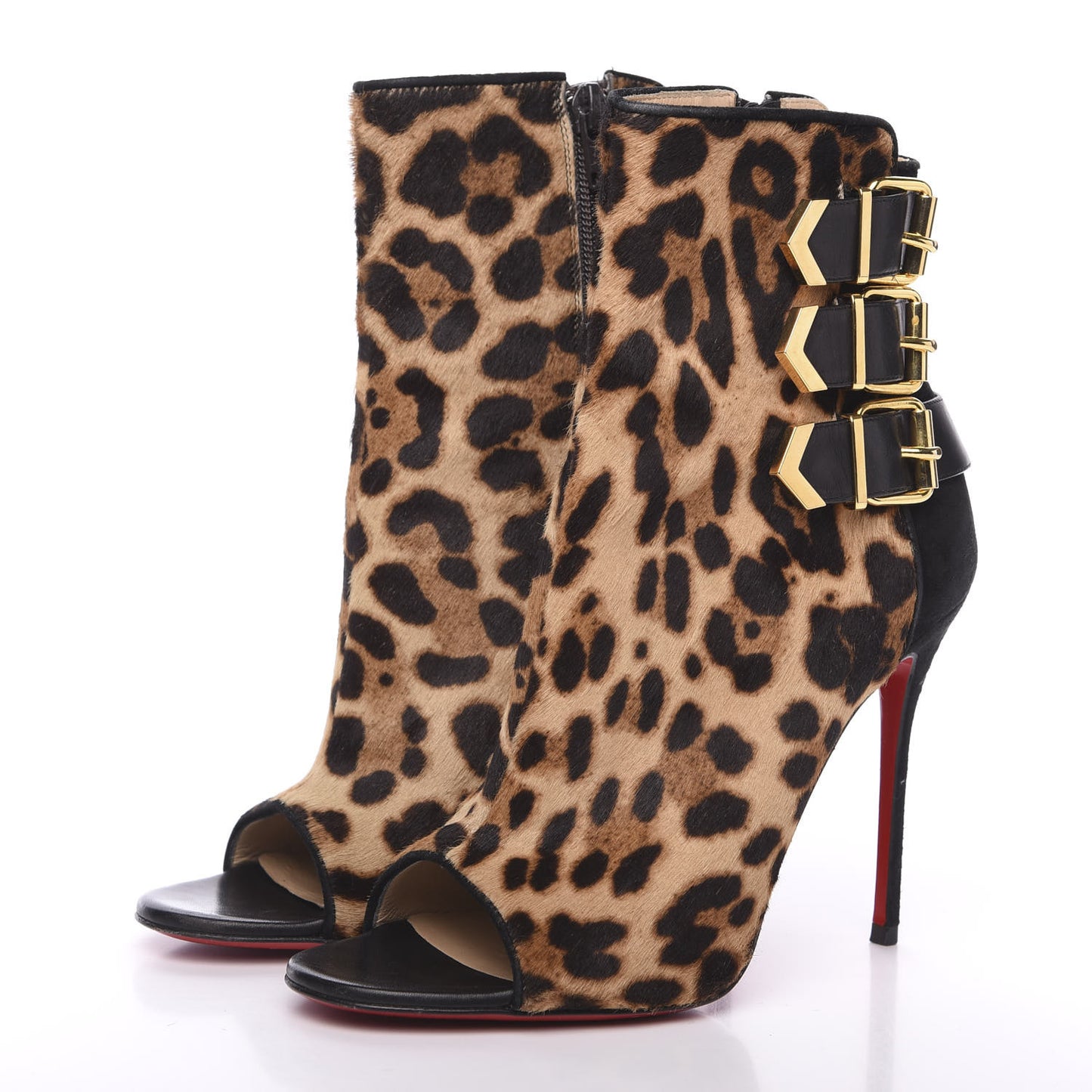 Pony Hair Leopard Veau Velours Triboclou 100 Ankle Boots 37 Black