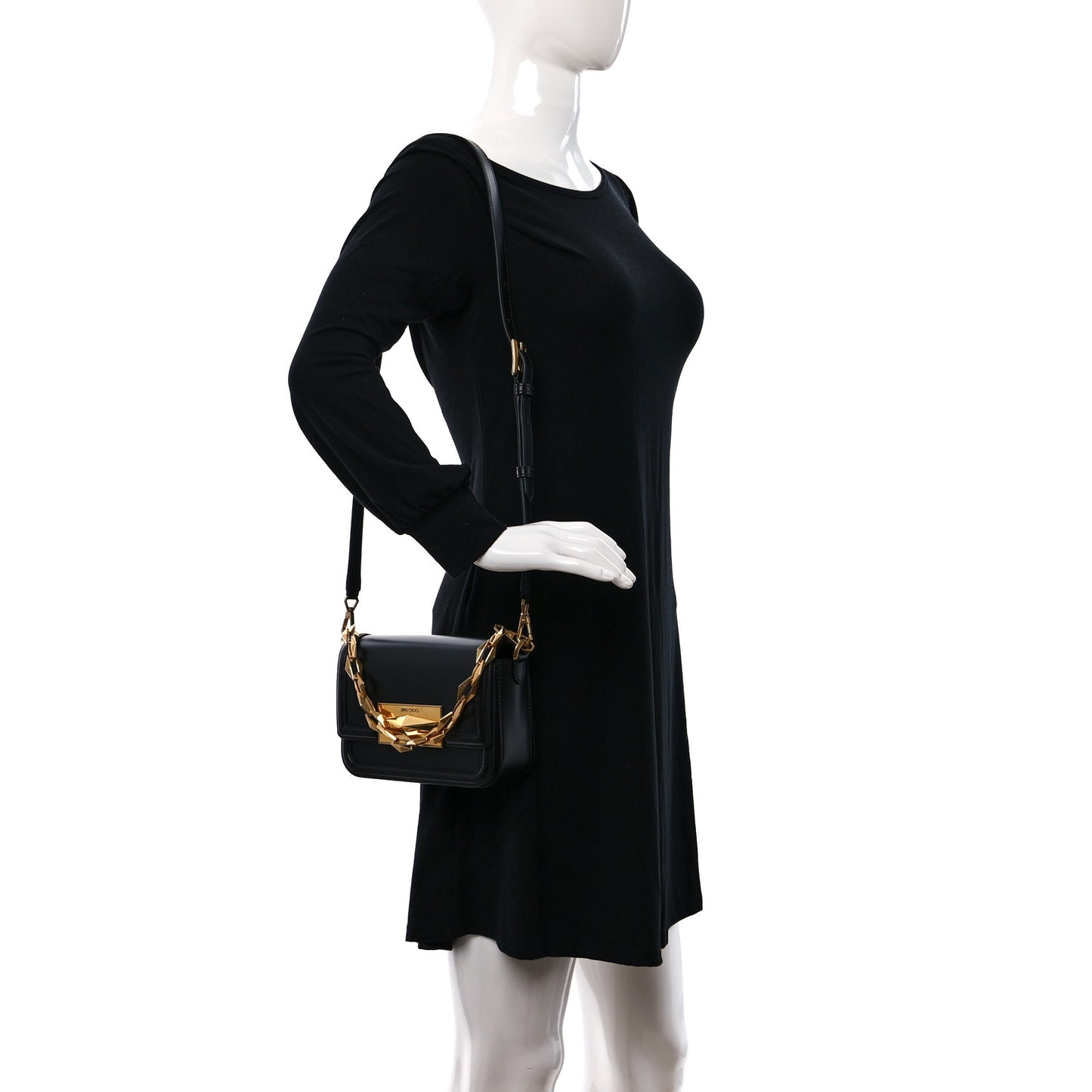 Box Calfskin Diamond Crossbody Bag Black