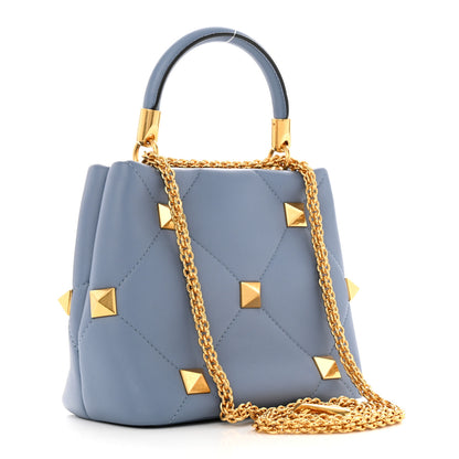 Valentino Garavani Nappa Small Roman Stud The Handle Bag Niagara 3 of 9