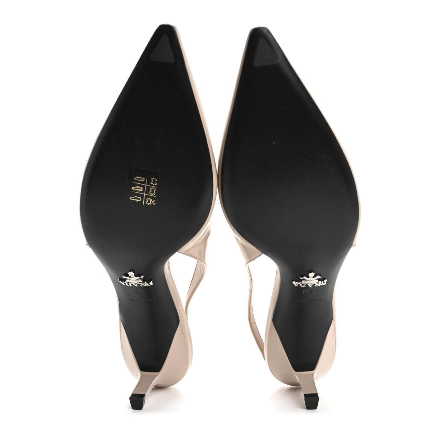 Spazzolato Pointed Toe Strap Slingback Pumps 40 Cipria
