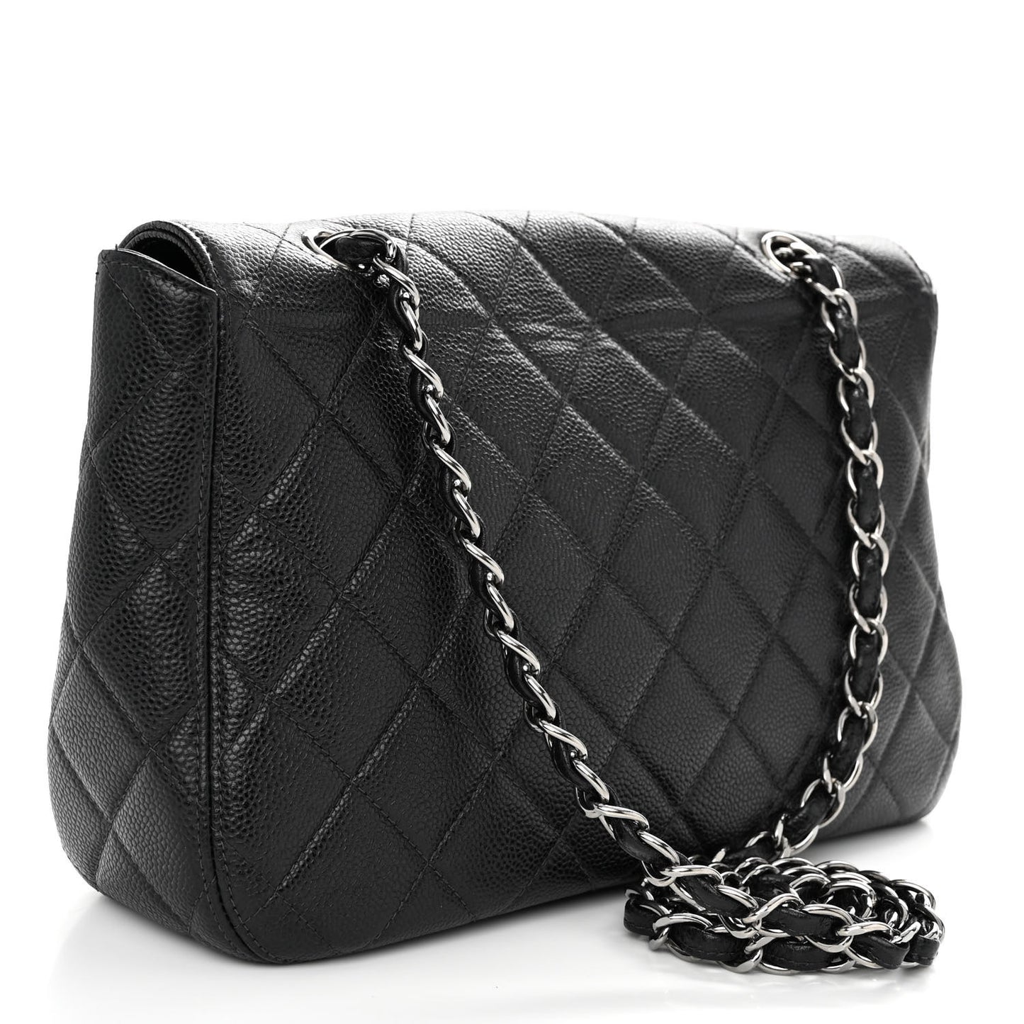 Caviar Quilted Flap Black
