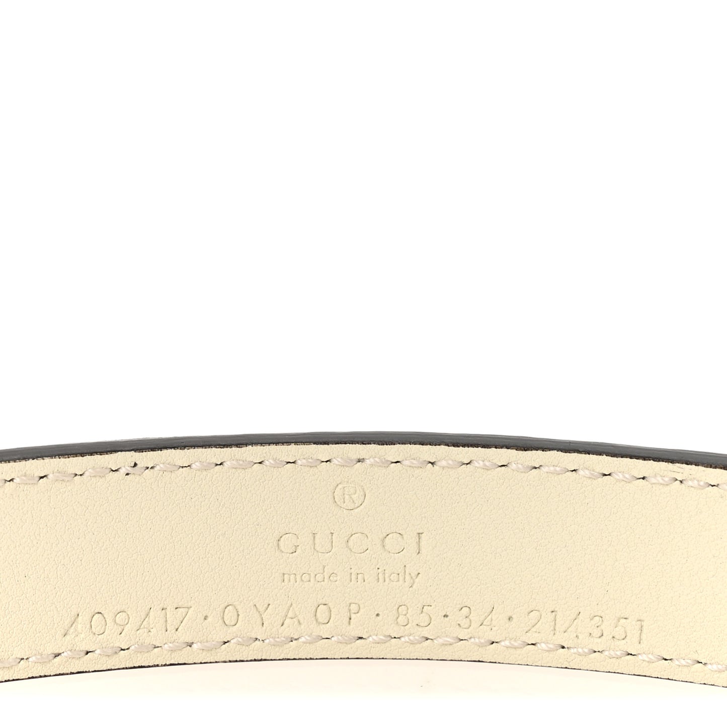 Calfskin Double G 20mm Belt 85 34 Mystic White