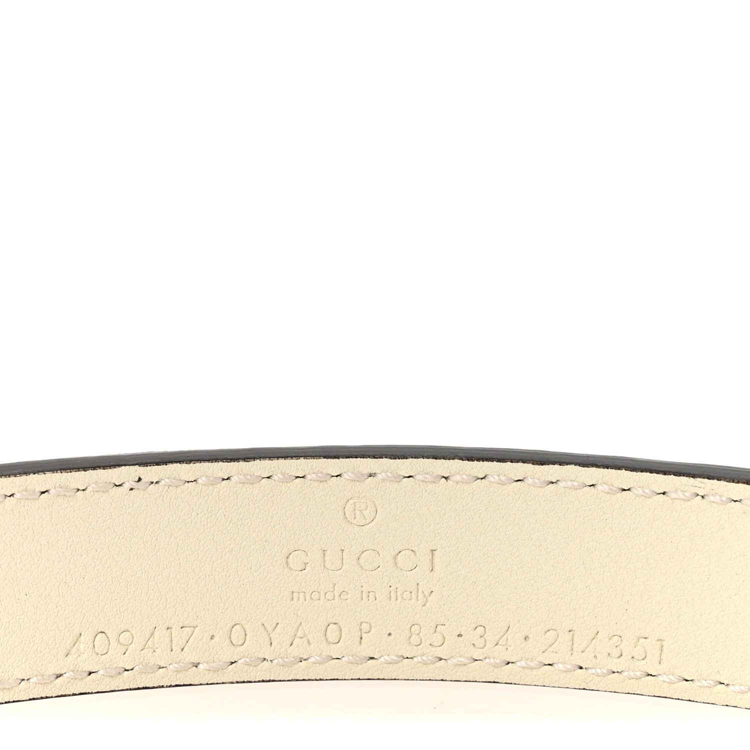 Gucci Calfskin Double G 20mm Belt 85 34 Mystic White 5 of 5