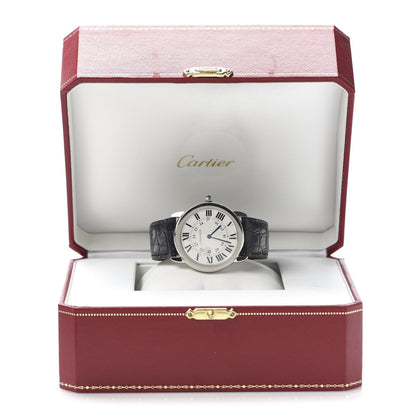 Cartier Stainless Steel Alligator 36mm Ronde Solo Quartz Watch 9 of 9