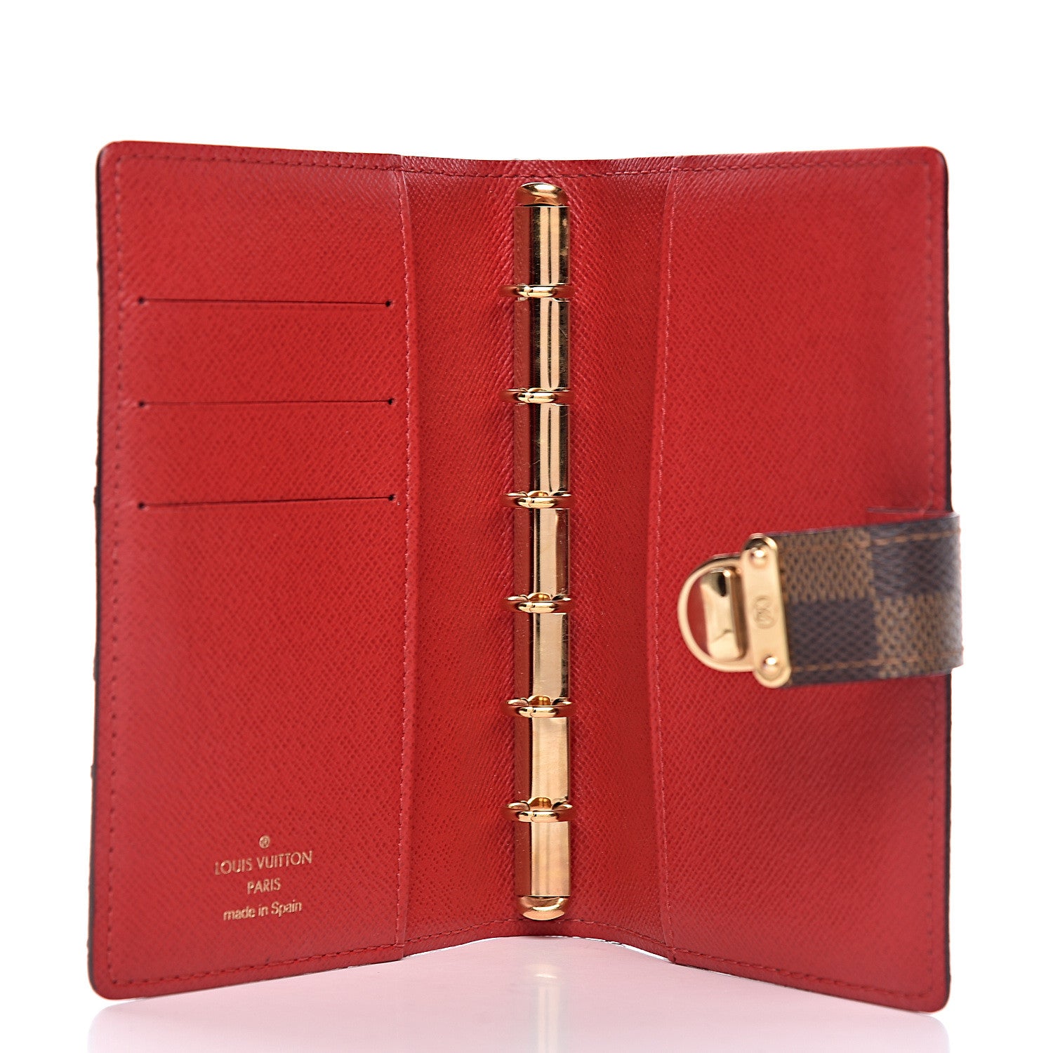 Louis Vuitton Damier Ebene Koala Small Ring Agenda Cover Red 5 of 6