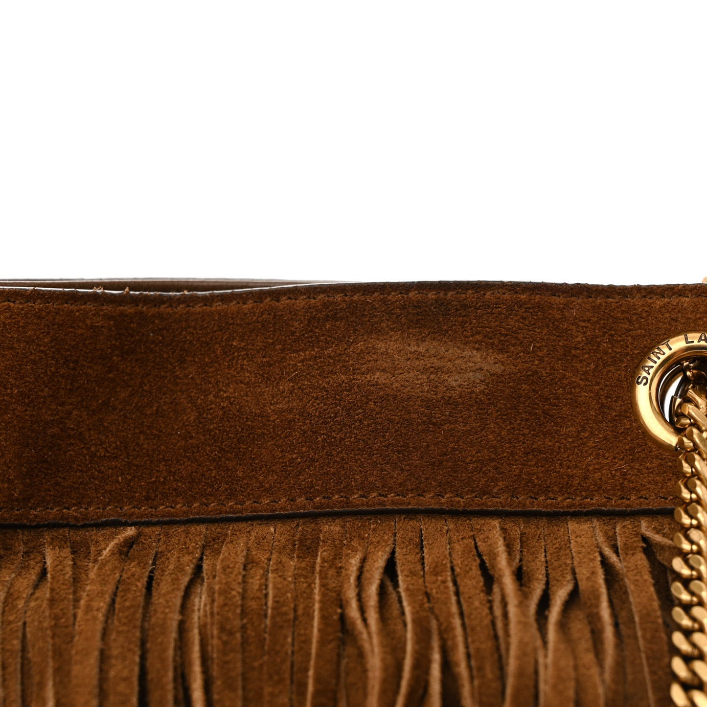 Suede Calfskin Small Grace Fringed Hobo Bag Light Ocre