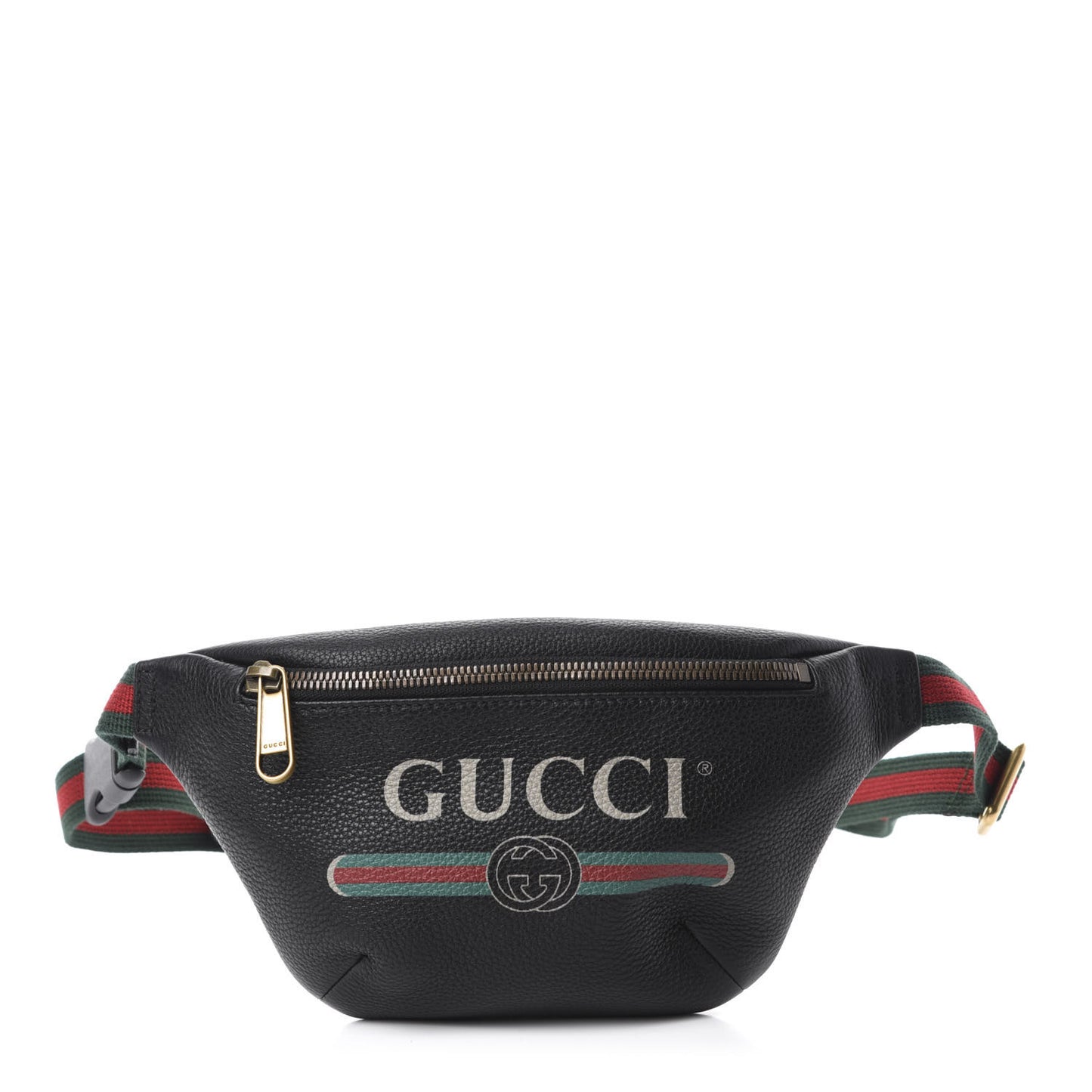 Grained Calfskin Small Logo Belt Bag Black