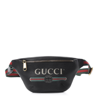 Gucci Grained Calfskin Small Logo Belt Bag Black 1 of 10