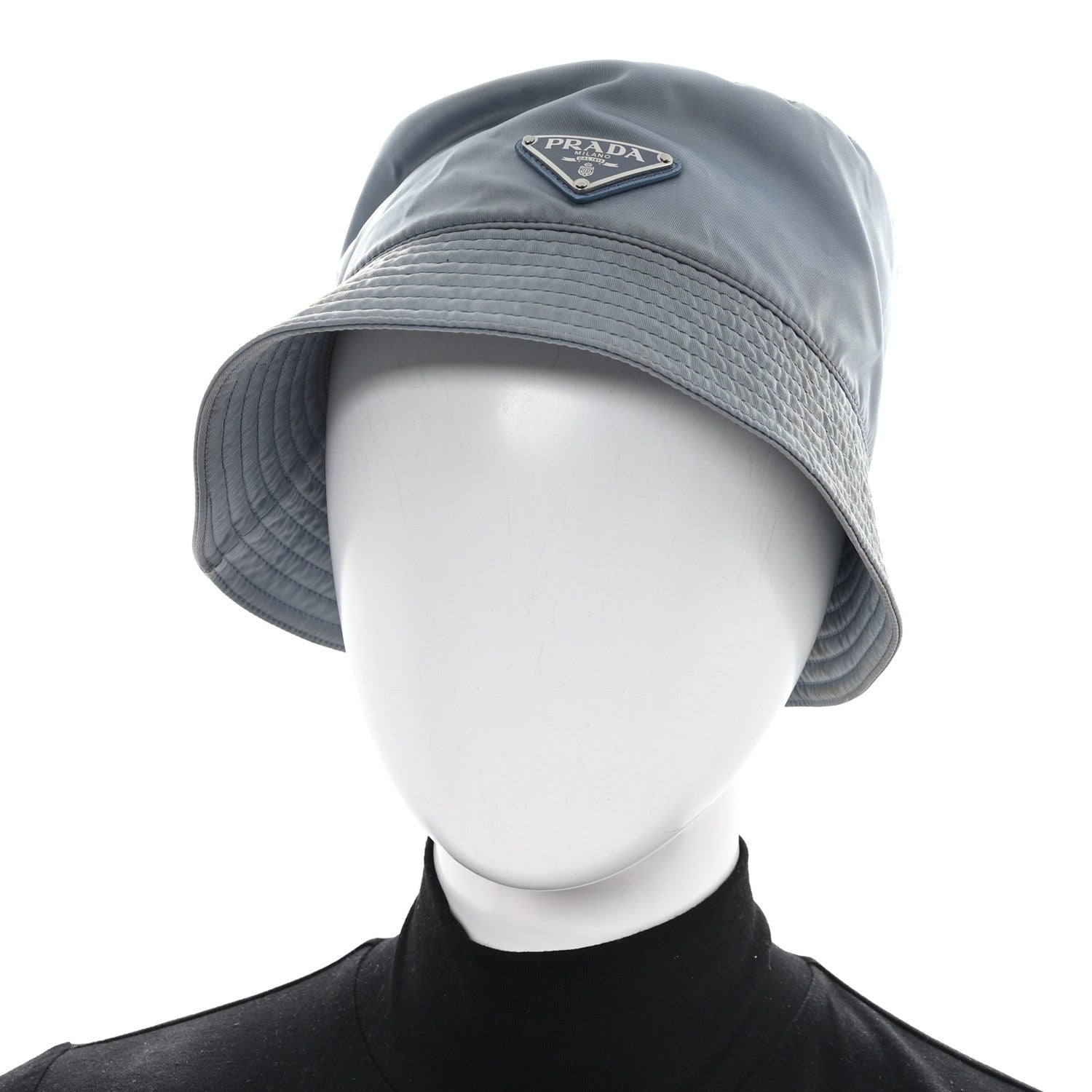 Prada Re-Nylon Metal Triangle Logo Womens Bucket Hat Astrale