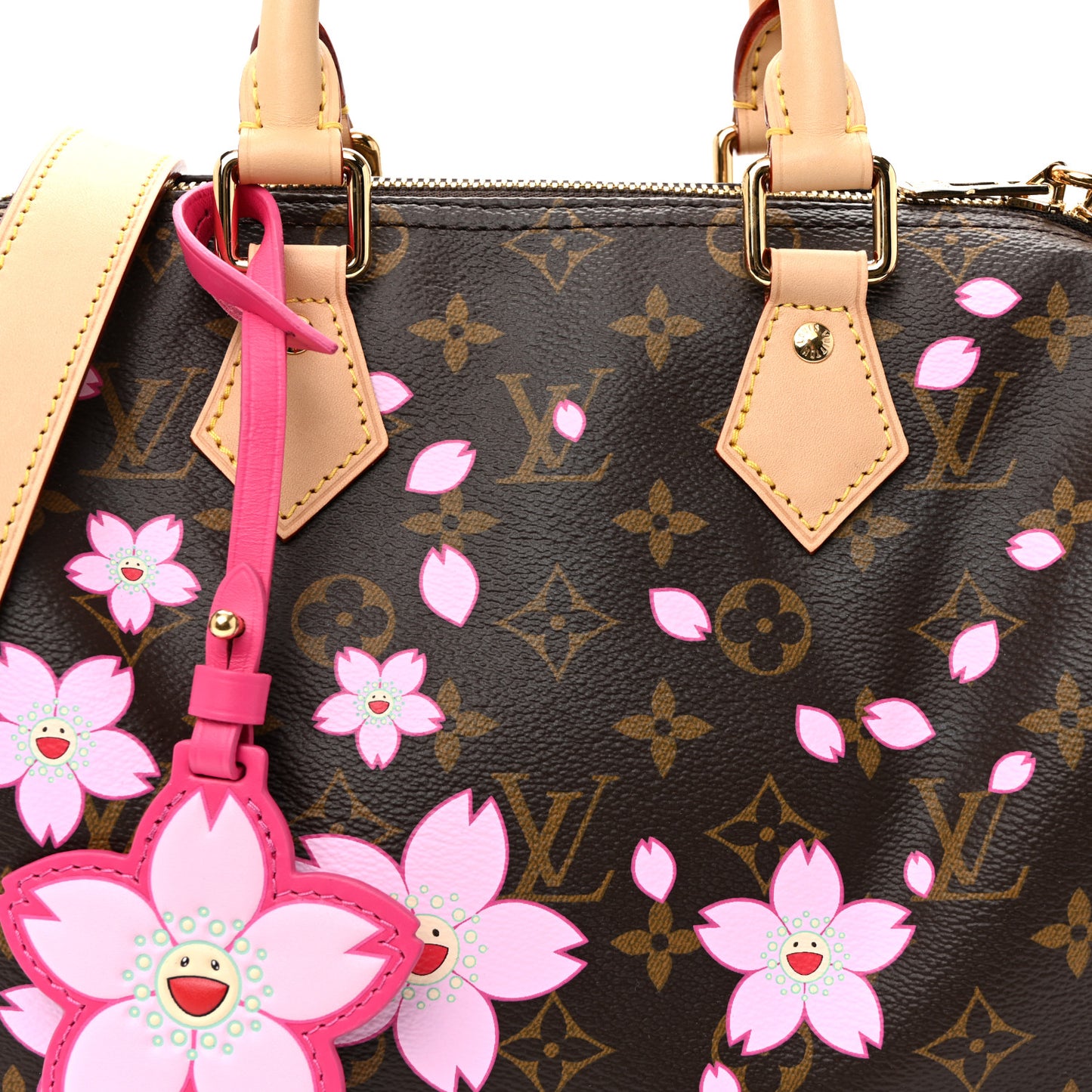 LV X TM Monogram Cherry Blossom Speedy Bandouliere 25 Sakura Brown