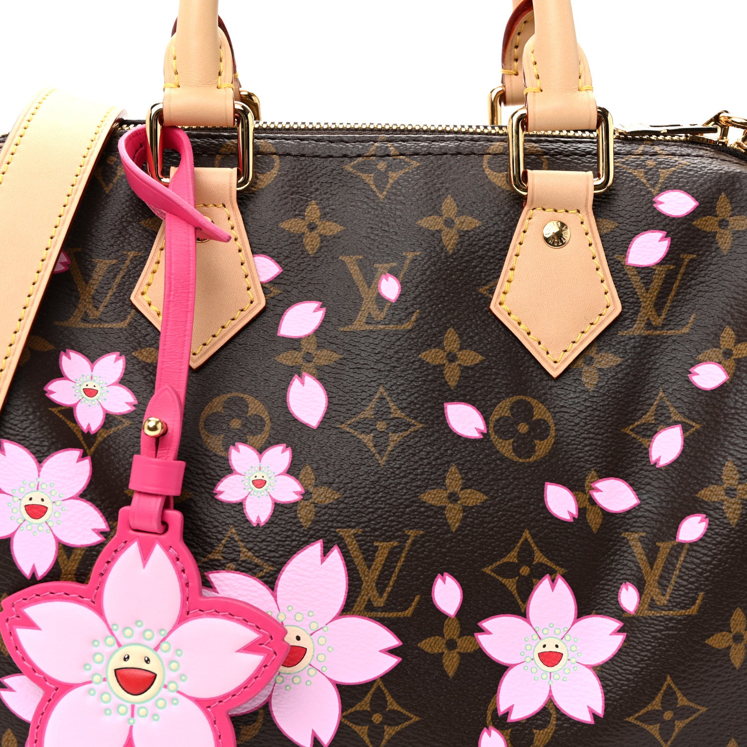 Louis Vuitton LV X TM Monogram Cherry Blossom Speedy Bandouliere 25 Sakura Brown 7 of 9