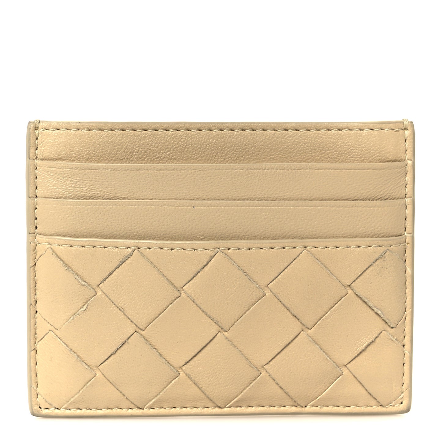 Nappa Intrecciato Card Holder Porridge