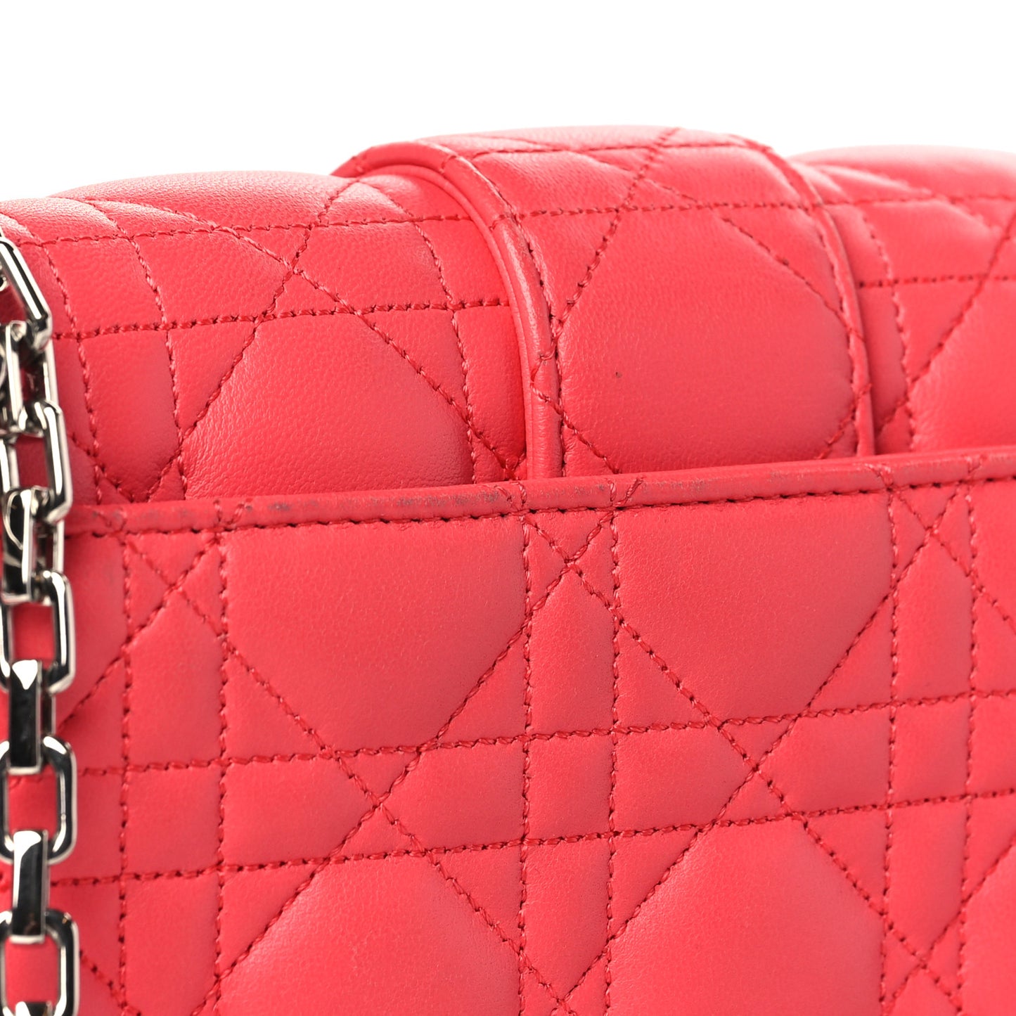 Lambskin Cannage Mini New Lock Pouch Fuchsia
