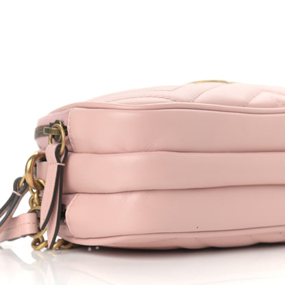 Gucci Calfskin Matelasse Mini GG Marmont Chain Crossbody Bag Perfect Pink 10 of 13