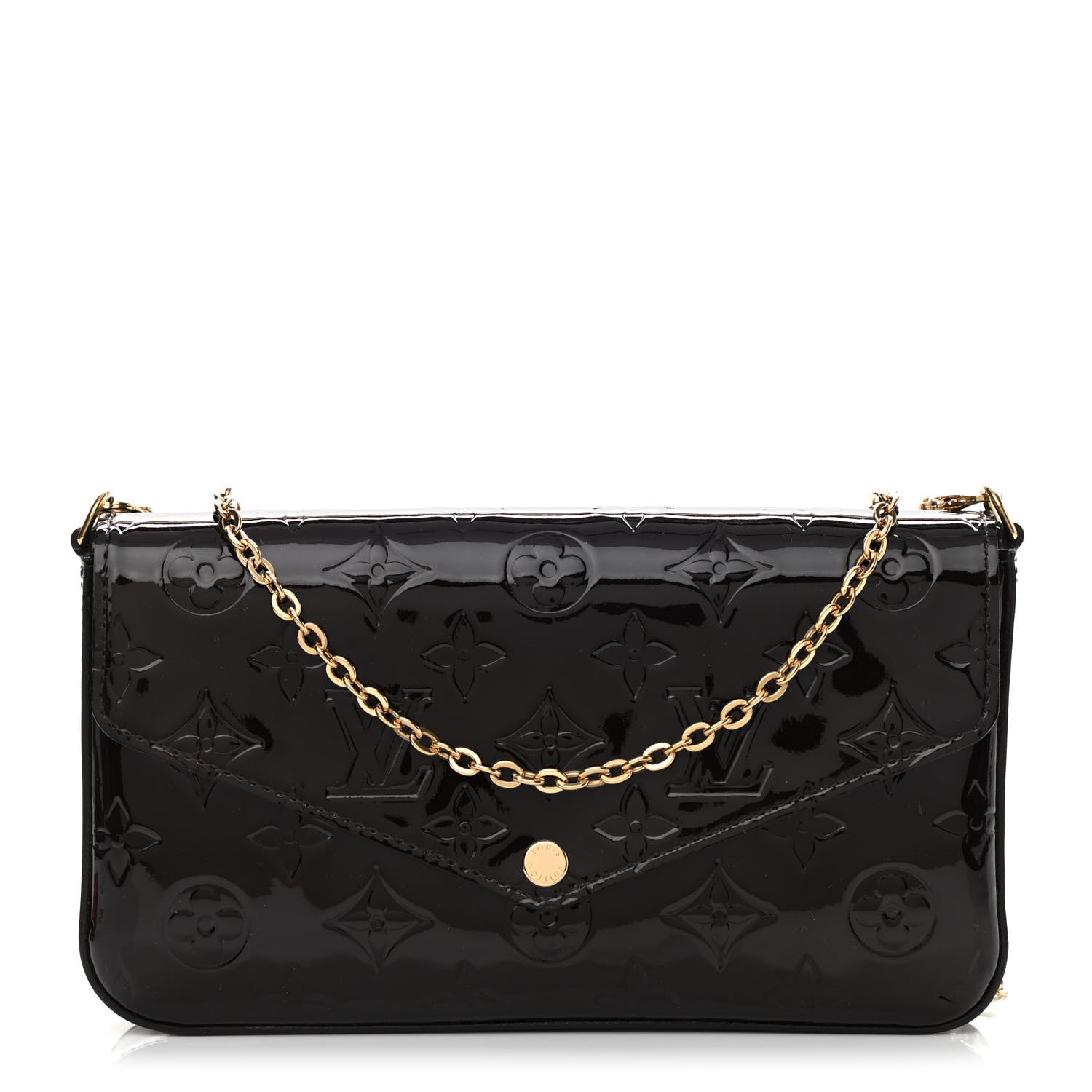 Louis Vuitton Vernis Pochette Felicie Chain Wallet Amarante 3 of 9