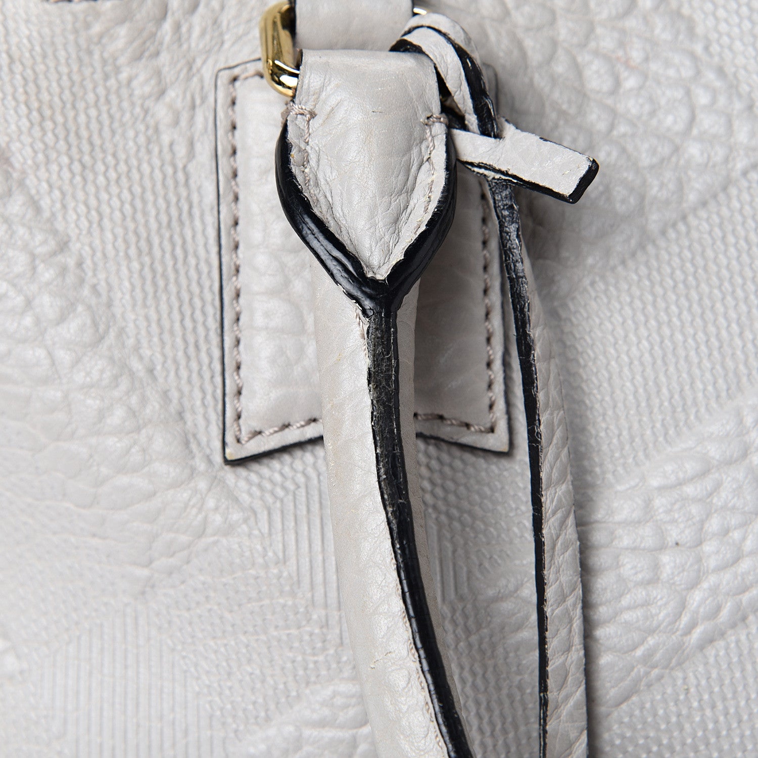 Burberry Heritage Grain Check Embossed Small Orchard Bowling Bag Pale Grey 16 of 18