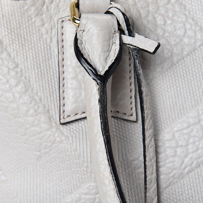 Burberry Heritage Grain Check Embossed Small Orchard Bowling Bag Pale Grey 16 of 18
