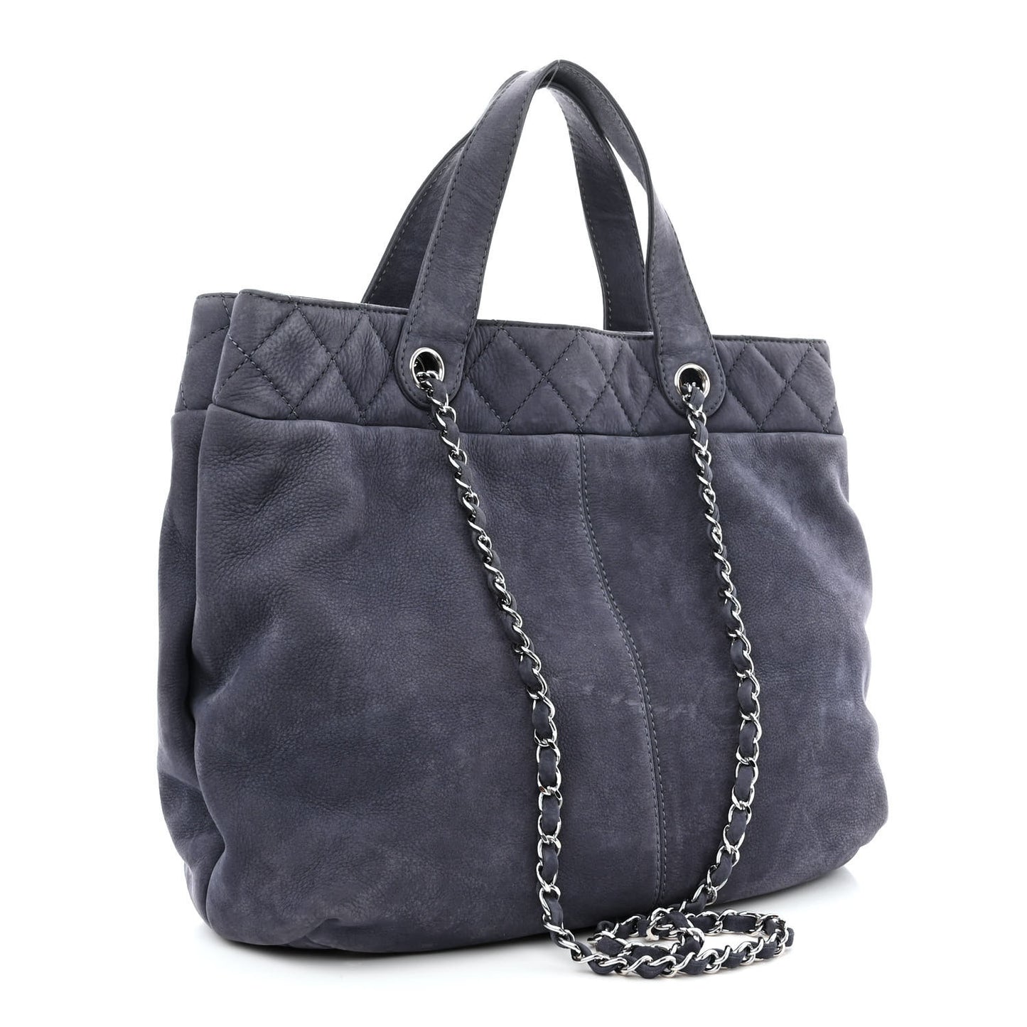 Nubuck Large Trianon Tote Navy Blue
