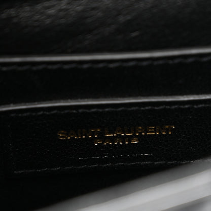 Saint Laurent Patent Calfskin Matelasse Monogram Small Vicky Chain Bag Black 7 of 11