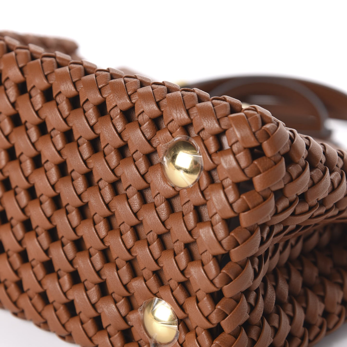 Nappa Mini Interlace Peekaboo Iconic Satchel Brown