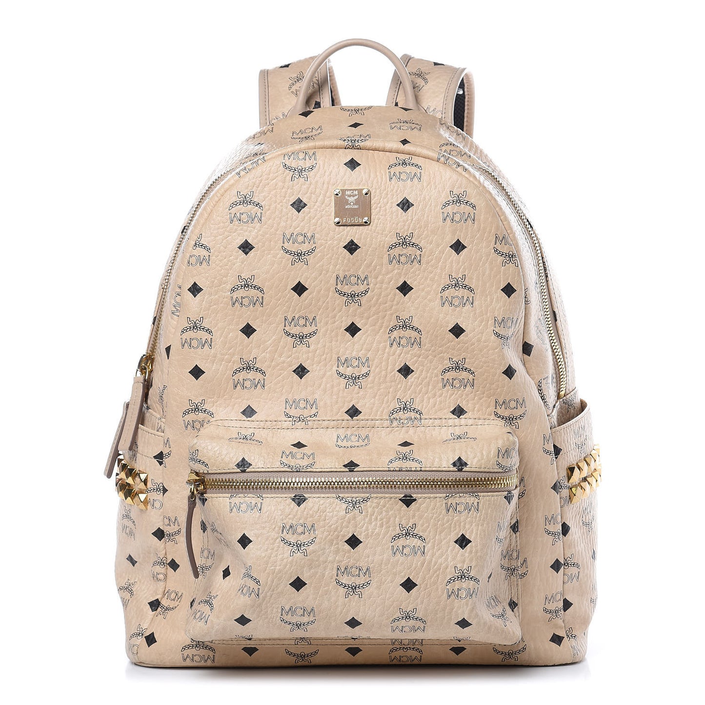 Visetos Medium Side Studs Stark Backpack Beige