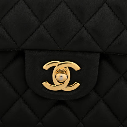 Chanel Lambskin Quilted Medium Double Flap Black 12 of 15