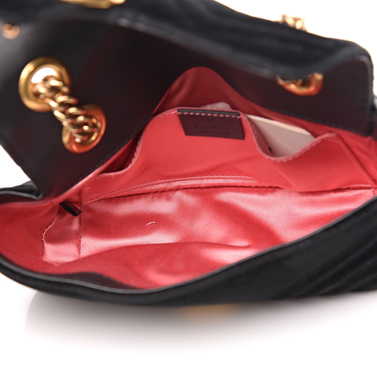 Gucci Velvet Matelasse Mini GG Marmont Shoulder Bag Black 5 of 11